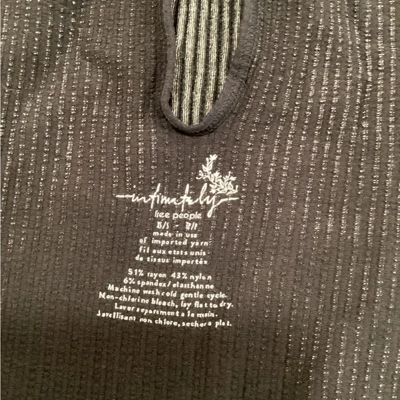 Free People No Looking Back Washed Cami Charcoal Ribbed Tank Top - Picture 5 of 5